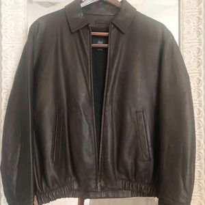 Brooks Brothers Leather Bomber Jacket